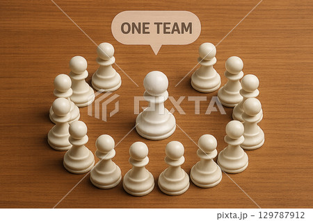 Leader work as One Team. Leadership and team work concept 129787912