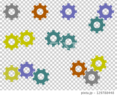 機械を動作させるギア歯車の動力イラスト 129788448