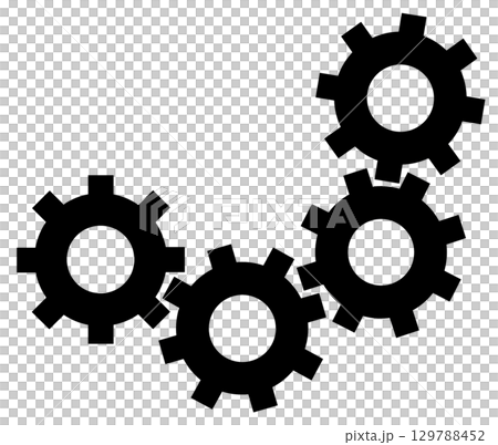Illustration of the power of gears that operate machines Illustration of the power of gears that operate machines 129788452