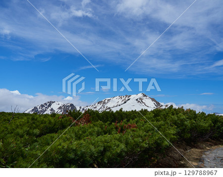 観光名所立山黒部アルペンルートの室堂山頂の雪景色 129788967