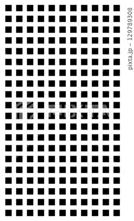 Black geometric grid of squares in vertical alignment, isolated on white background, graphic illustration. concept of abstract pattern, design element, modern art, digital decor 129789308