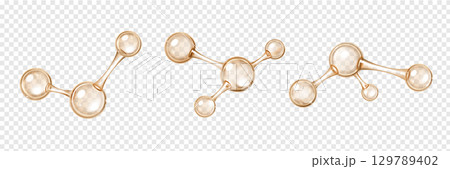 Glossy chemical molecules with atom connections 129789402