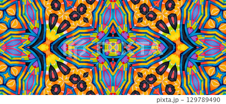 Bright multicolor background with colorful abstract kaleidoscopic pattern 129789490