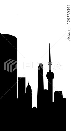 Silhouettes of buildings in the city. Perfect for stickers, tattoos, icons, logos, banner elements, posters, magazines, newspapers Silhouettes of buildings in the city. Perfect for stickers, tattoos, icons, logos, banner elements, posters, magazines, newspapers 129789564