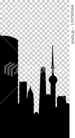Silhouettes of buildings in the city. Perfect for stickers, tattoos, icons, logos, banner elements, posters, magazines, newspapers Silhouettes of buildings in the city. Perfect for stickers, tattoos, icons, logos, banner elements, posters, magazines, newspapers 129789564