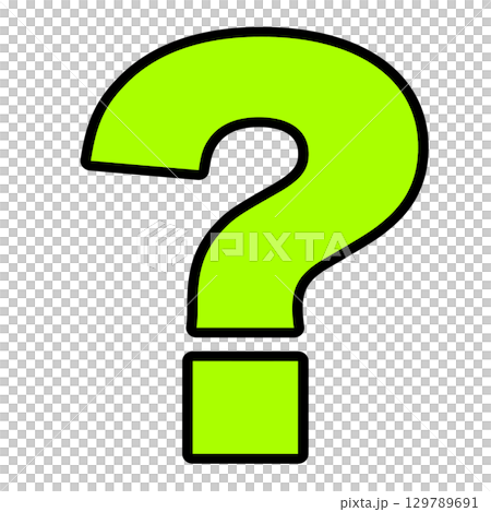 Colorful transparent illustration of a yellow-green question mark symbol 129789691