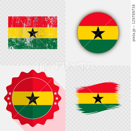Ghana National Flag Icon Collection. Ghana National Flag Icon Collection. 129789738