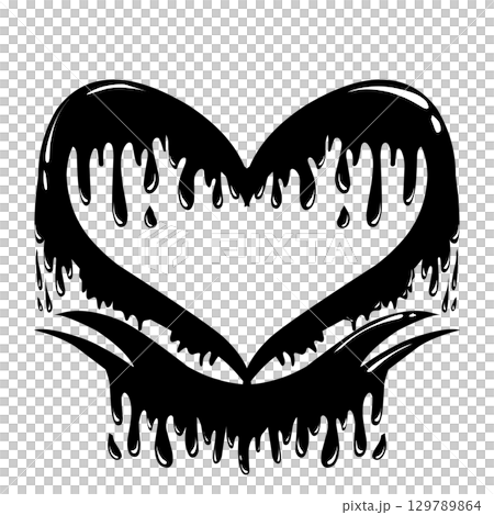 Painted spray illustration with black heart shape covered in black ink valentine theme, this design is suitable for photocall, social media, wallpaper, card, sticker. Painted spray illustration with black heart shape covered in black ink valentine theme, this design is suitable for photocall, social media, wallpaper, card, sticker. 129789864
