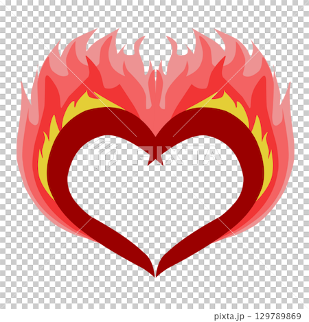 A fiery love shape photo call design. Perfect for social media, background, website wallpaper, photo call. 129789869