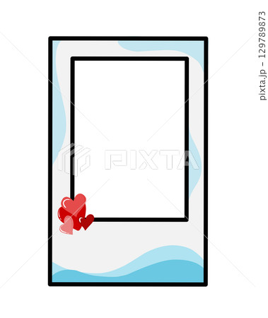 Blue frame photo call design with valentine theme. Perfect for social media, background, website wallpaper, photo call. 129789873