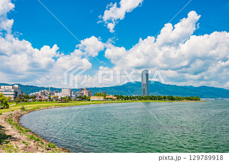 琵琶湖夏景色 滋賀県大津市 琵琶湖夏景色 滋賀県大津市 129789918