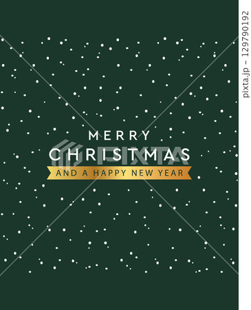 minimalistic christmas greeting card with snow and golden text vector illustration minimalistic christmas greeting card with snow and golden text vector illustration 129790192