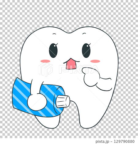 歯のキャラクター（歯磨き粉） 129790880