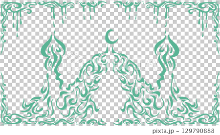 Green tribal background for Ramadan or Islamic holiday theme Green tribal background for Ramadan or Islamic holiday theme 129790888
