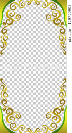 Background with Ramadan and Eid theme border, with gold and yellow colours. 129790905
