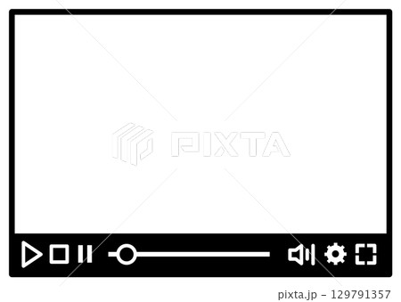 映画や有料の動画をパソコンの画面で再生する液晶イラスト 129791357