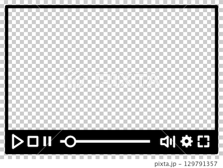 映画や有料の動画をパソコンの画面で再生する液晶イラスト 129791357