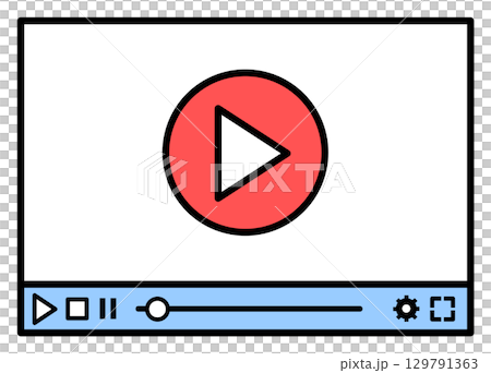 電腦螢幕上播放的電影和付費影片的 LCD 插圖 129791363