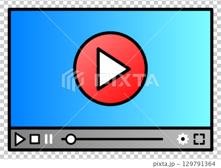 LCD illustration of movies and paid videos playing on a computer screen 129791364