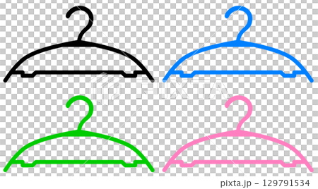 Illustration of a hanger for hanging clothes and pants 129791534