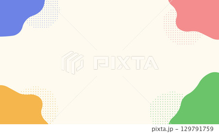 カラフルなウェーブのポップな背景フレーム 129791759