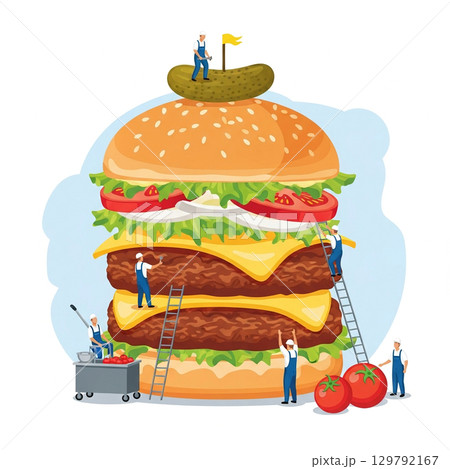 バーガータワーを建てる人々 129792167
