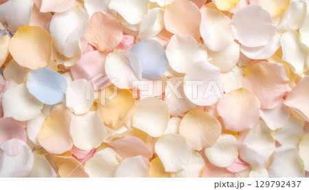 《AI画像》パステルカラーの薔薇の花びら 129792437