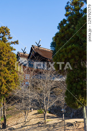 冬の岡山県岡山市 三備一宮 吉備津神社 冬の岡山県岡山市 三備一宮 吉備津神社 129792579
