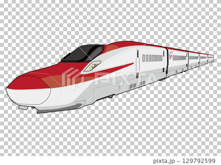 赤い車体の新幹線 129792599