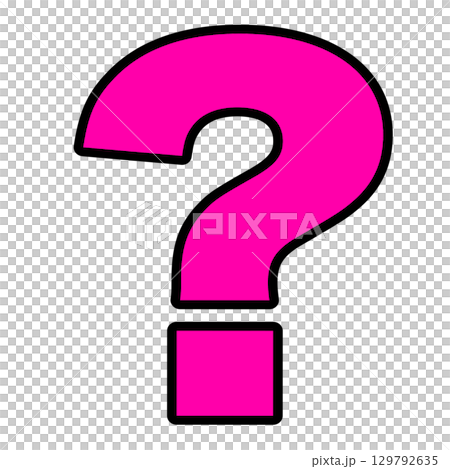 A cute and friendly transparent illustration of a pink question mark symbol A cute and friendly transparent illustration of a pink question mark symbol 129792635