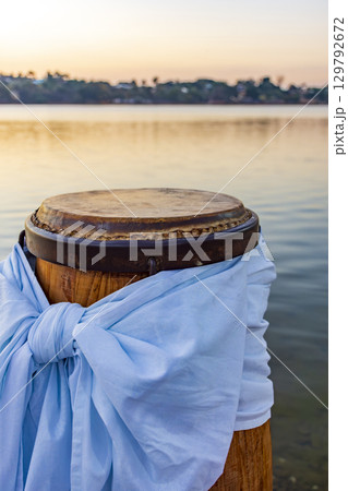 Atabaque in front of the water Atabaque in front of the water 129792672