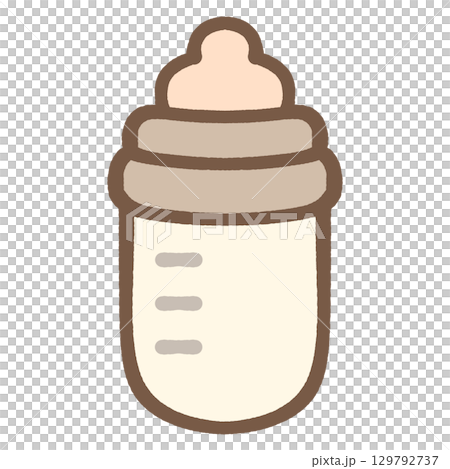 Simple and cute baby bottle icon illustration material Simple and cute baby bottle icon illustration material 129792737