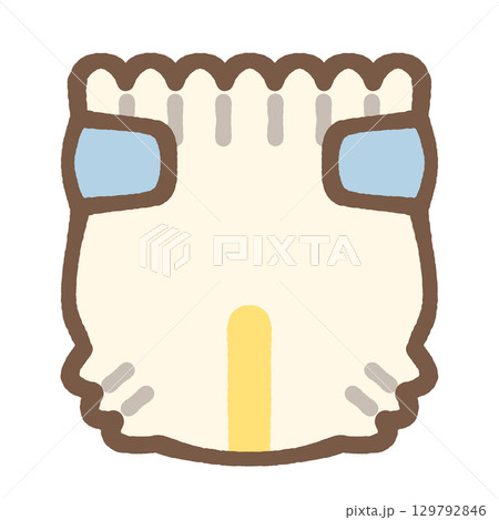 かわいいベビー用オムツのアイコンイラスト素材 かわいいベビー用オムツのアイコンイラスト素材 129792846