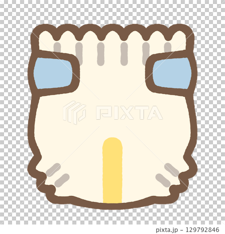 Cute baby diaper icon illustration material 129792846