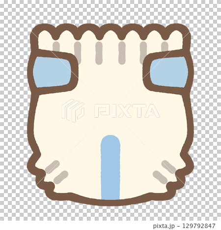 Cute baby diaper icon illustration material 129792847