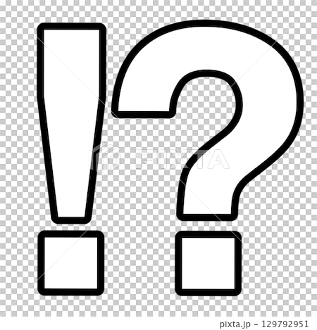White exclamation mark and question mark combination symbol illustration 129792951
