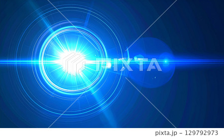 強い光を放つ青いエネルギーコア 強い光を放つ青いエネルギーコア 129792973