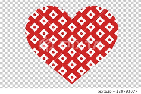 鹿の子模様／赤ハート 129793077