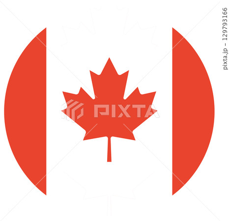 Flag of Canada isolated in circle shape. 129793166