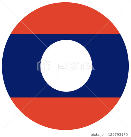 Round flag of Laos in circle shape isolated. Round flag of Laos in circle shape isolated. 129793170
