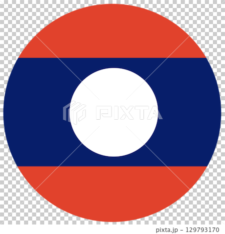 Round flag of Laos in circle shape isolated. Round flag of Laos in circle shape isolated. 129793170
