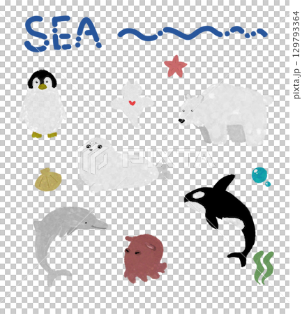 Sea creatures Sea creatures 129793364