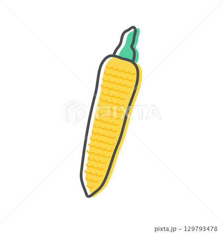Corn line icon isolated on white background. Simple vegetable icon symbol. Vector illustration 129793478