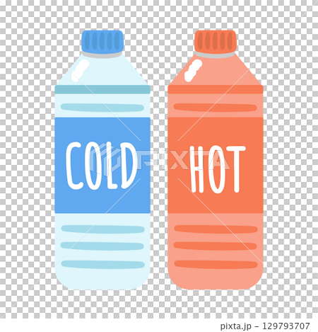 冷たい・温かい飲み物　ペットボトル　イラストセット 129793707