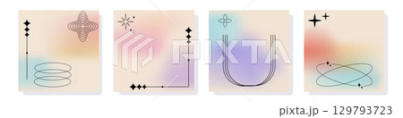 Gradient Square Template with Soft Colors 129793723