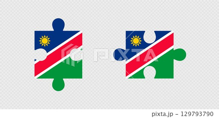 Puzzle Pieces with Namibia Flag. Puzzle Pieces with Namibia Flag. 129793790