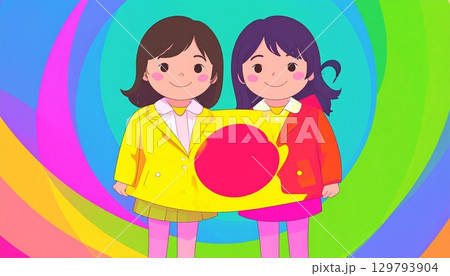 双子の女の子 129793904