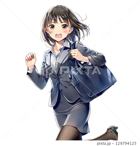 慌てて走るビジネスウーマン02(漫画・アニメ調) 慌てて走るビジネスウーマン02(漫画・アニメ調) 129794125