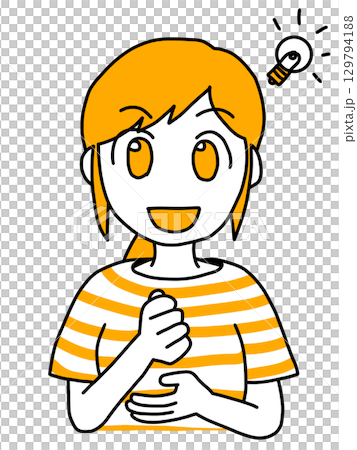 Inspired young woman (orange) 129794188