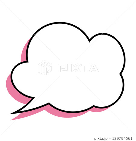 シンプルな吹き出しのイラスト　もこもこ 129794561